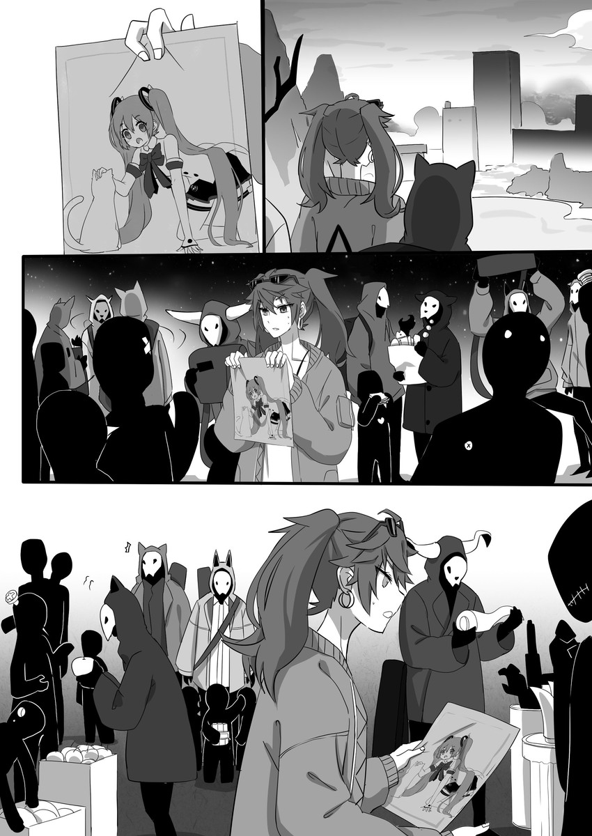 hatsune miku and magical mirai miku (vocaloid and 2 more) drawn by nejikyuu