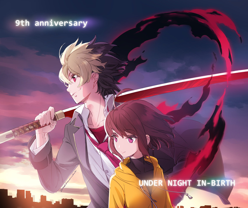 linne and kido hyde (under night in-birth) drawn by yoshihara_seiichi