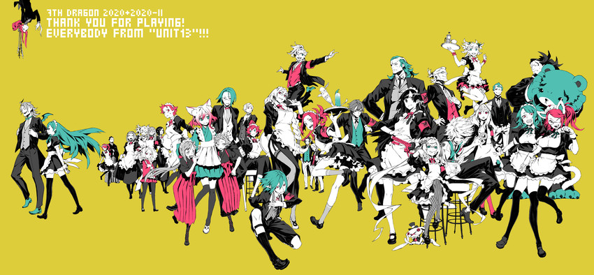 samurai, hacker, chelsea, katanako, psychic, and 27 more (7th dragon and 2 more) drawn by miwa_shirow