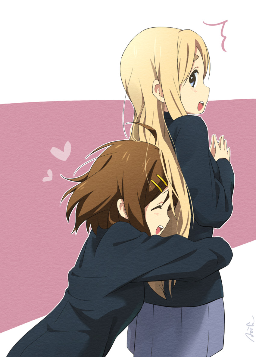 hirasawa yui and kotobuki tsumugi (k-on!) drawn by aoi_bara