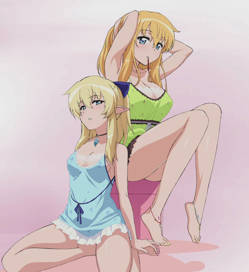 tiffania westwood and lukshana (zero no tsukaima) drawn by fujii_masahiro