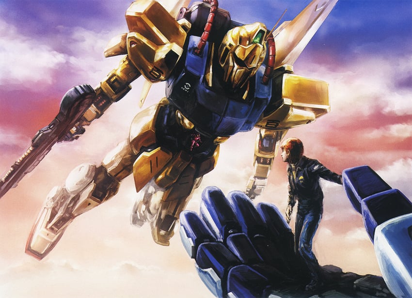 amuro ray, quattro bajeena, gundam mk ii, and hyaku shiki (gundam and 1 more) drawn by kudou_ryou