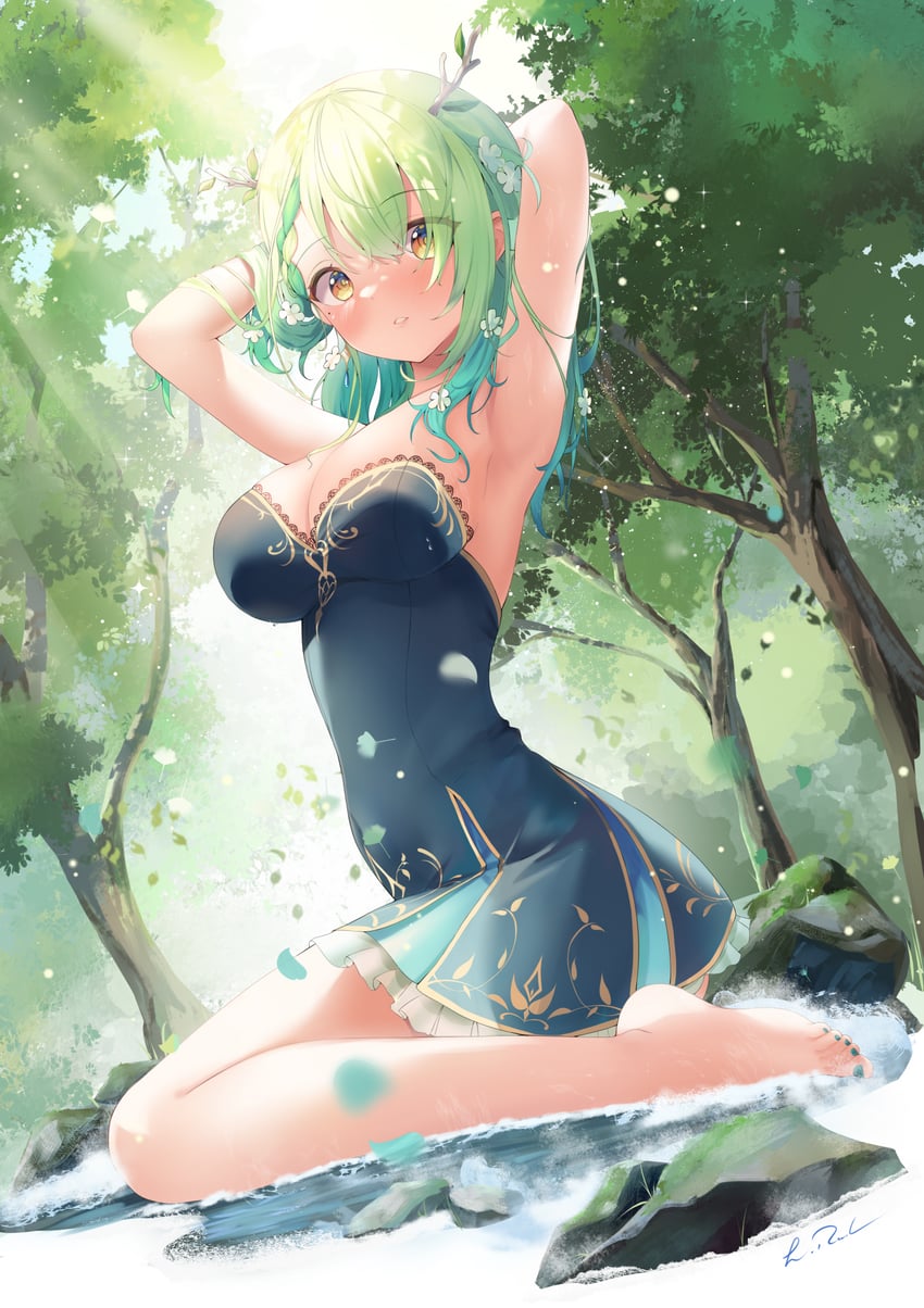 ceres fauna (hololive and 1 more) drawn by lukas_reule