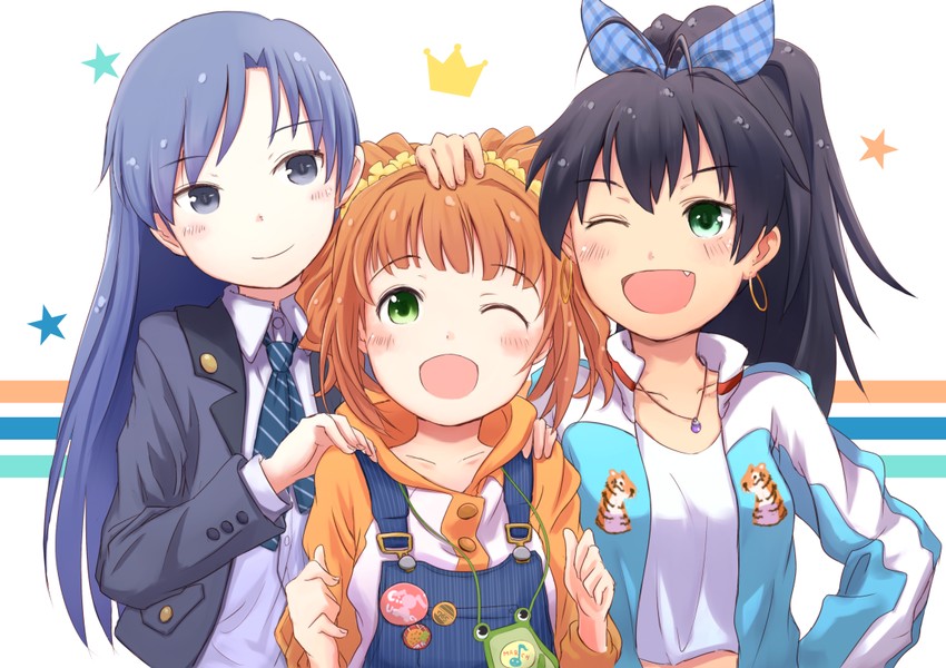 kisaragi chihaya, ganaha hibiki, and takatsuki yayoi (idolmaster) drawn by kokotetsu