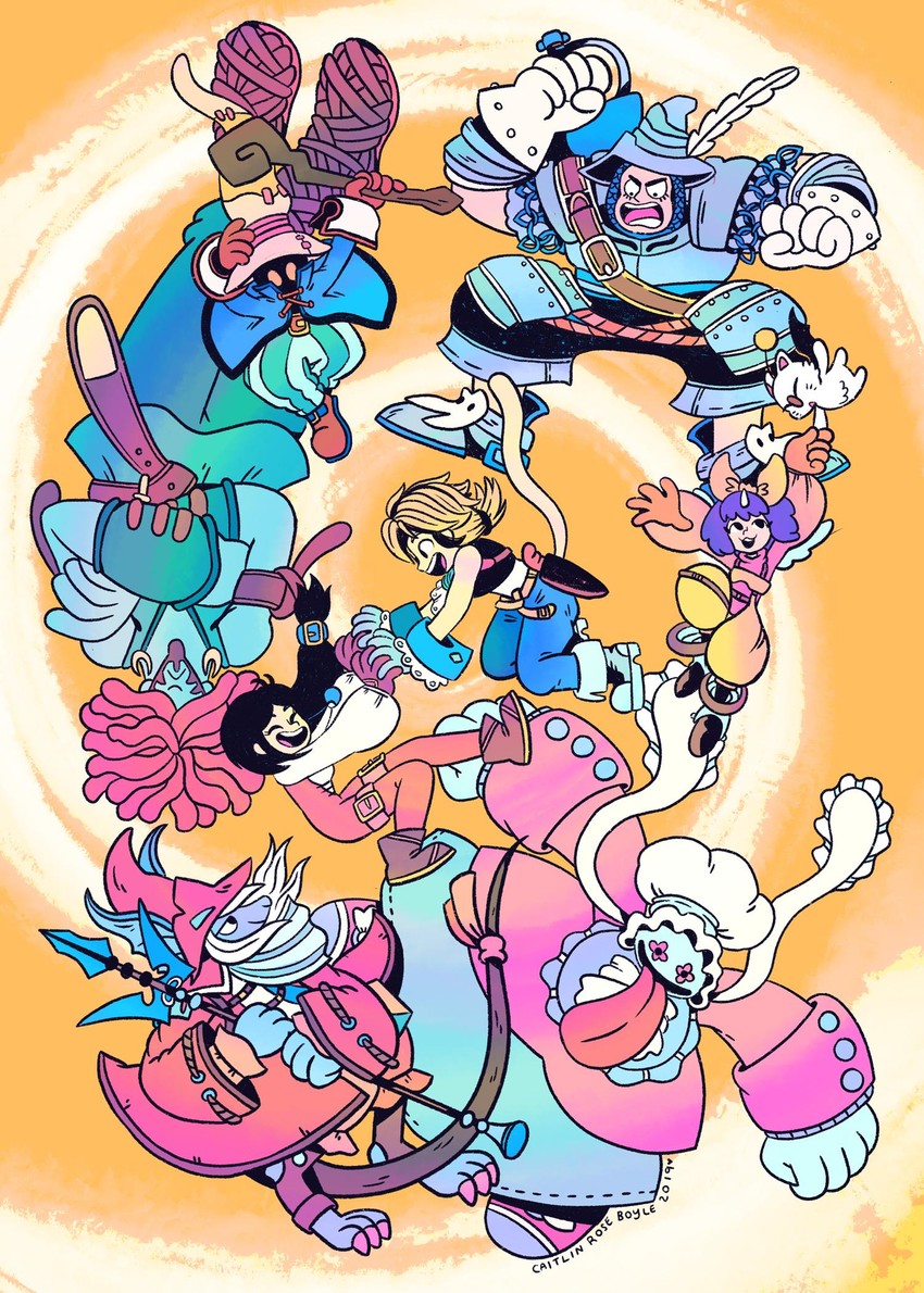 moogle, zidane tribal, garnet til alexandros xvii, vivi ornitier, eiko carol, and 4 more (final fantasy and 1 more) drawn by caitlin_rose_boyle
