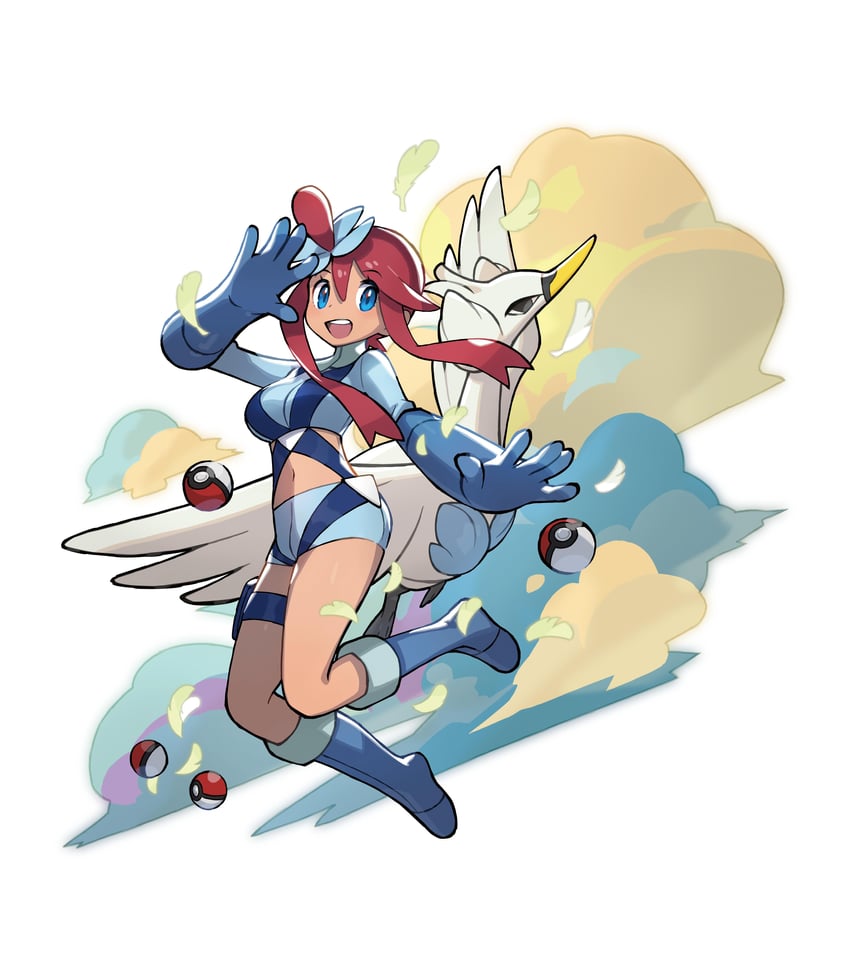 skyla and swanna (pokemon and 1 more) drawn by saitou_naoki