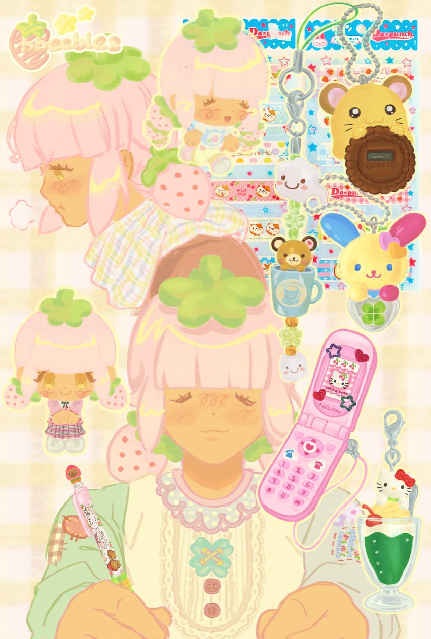 hello kitty, usahana, and chibimaru-chan (original and 4 more) drawn by bbeebles