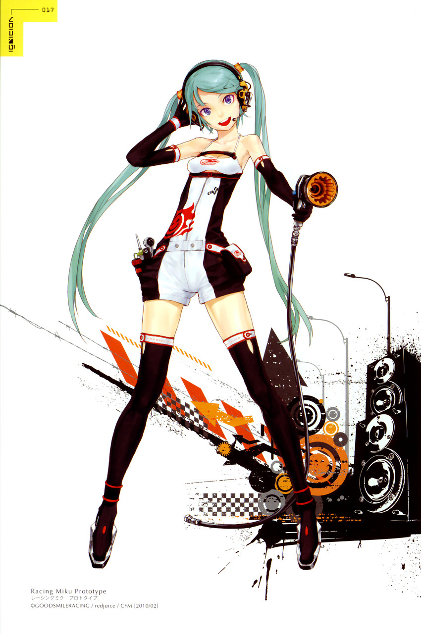 hatsune miku and racing miku (vocaloid and 2 more) drawn by redjuice
