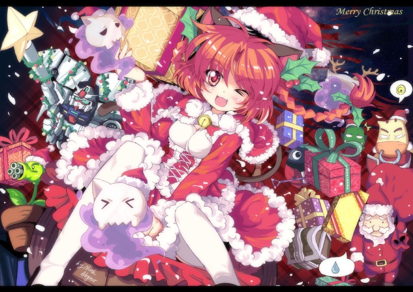 kaenbyou rin, gundam gp-03 stamen, gatling pea, and gundam gp-03 dendrobium (touhou and 3 more) drawn by north_abyssor