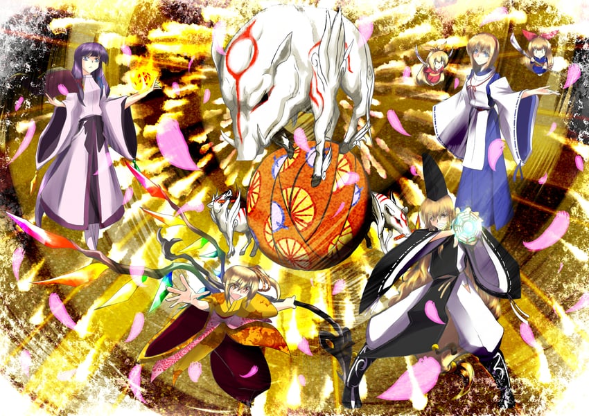 kirisame marisa, flandre scarlet, alice margatroid, patchouli knowledge, shanghai doll, and 2 more (touhou and 1 more) drawn by nonbiri-silver