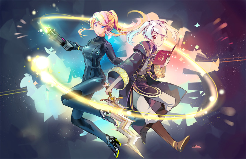 samus aran and female robin (fire emblem and 3 more) drawn by toasterkiwi