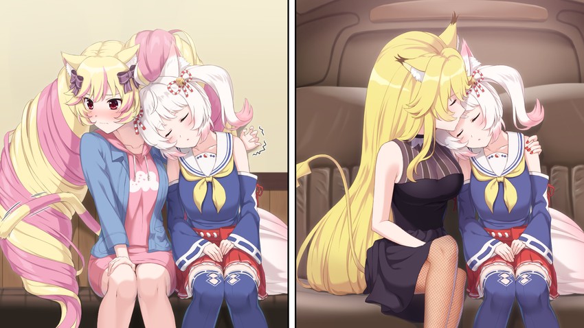 howan, mashima himeko, and rararin (show by rock!!) drawn by nuenue