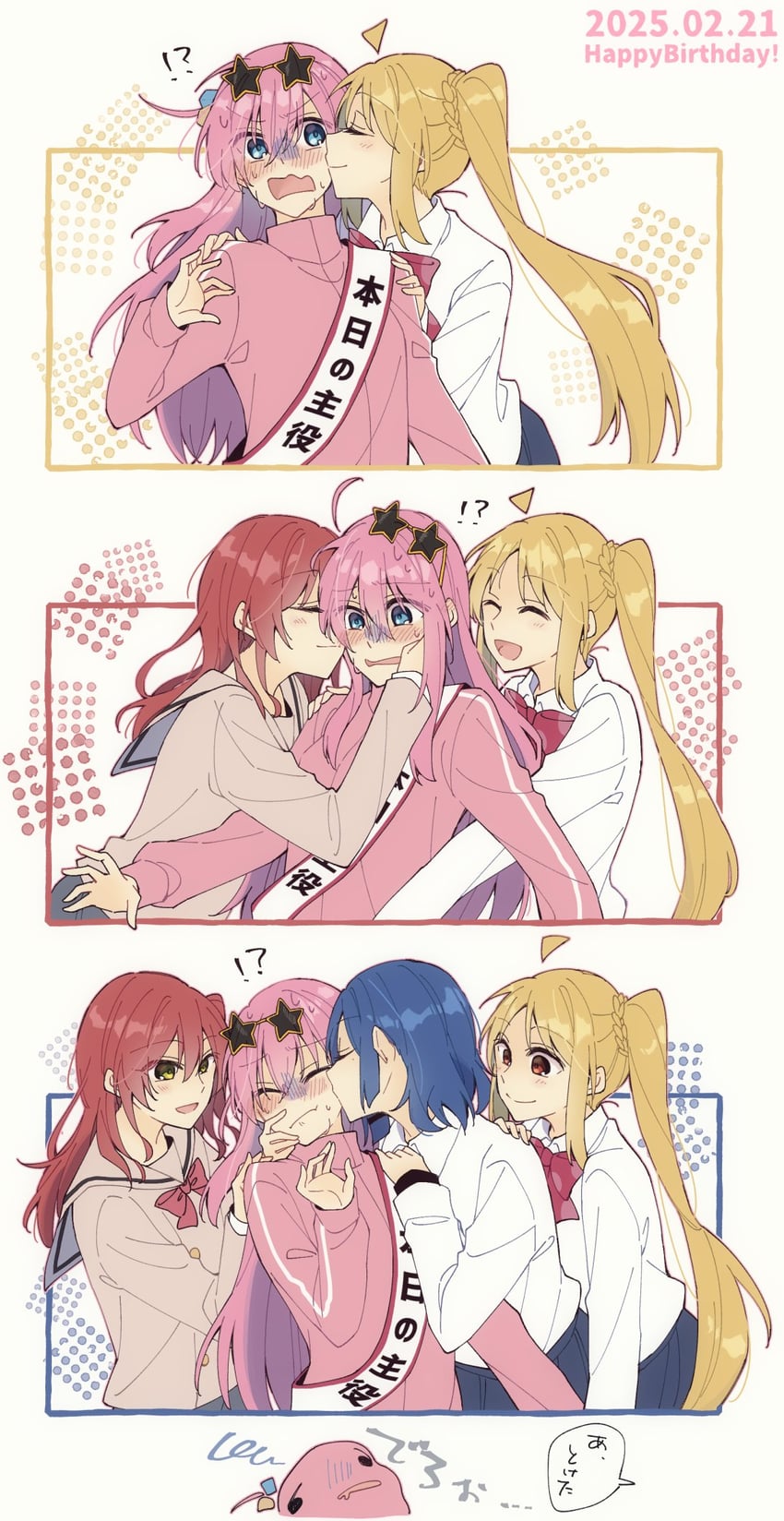 gotoh hitori, kita ikuyo, ijichi nijika, and yamada ryo (bocchi the rock!) drawn by yuuta_(monochrome)