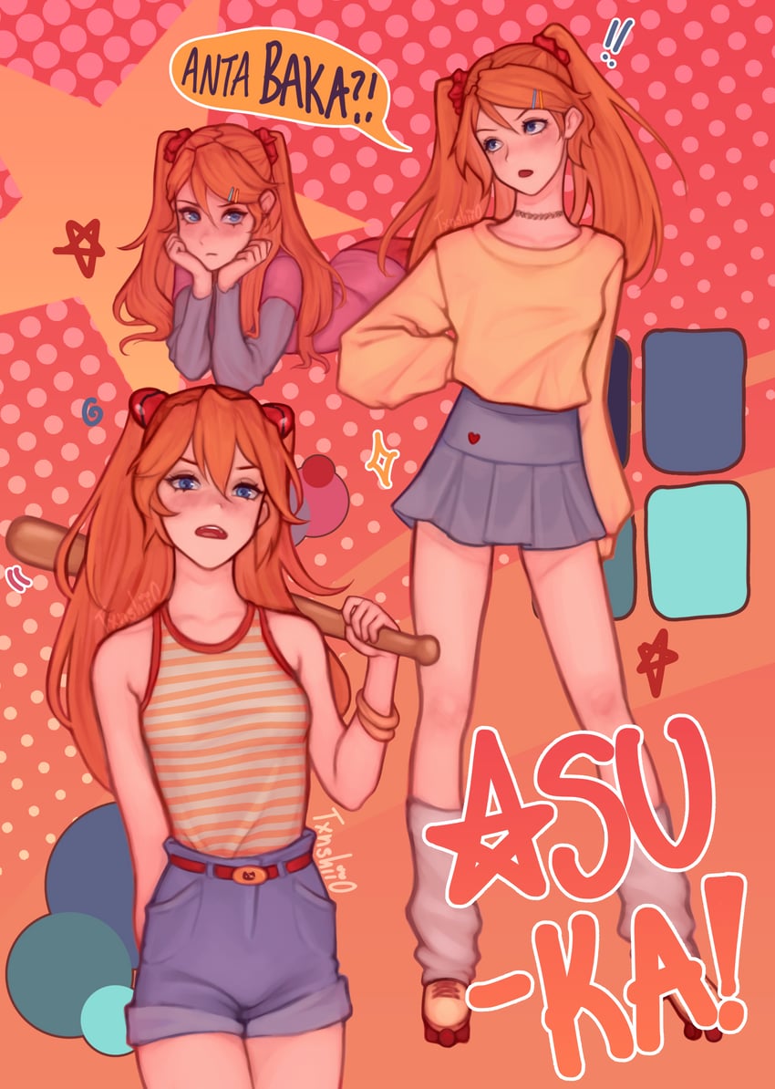 souryuu asuka langley (neon genesis evangelion) drawn by txnshi