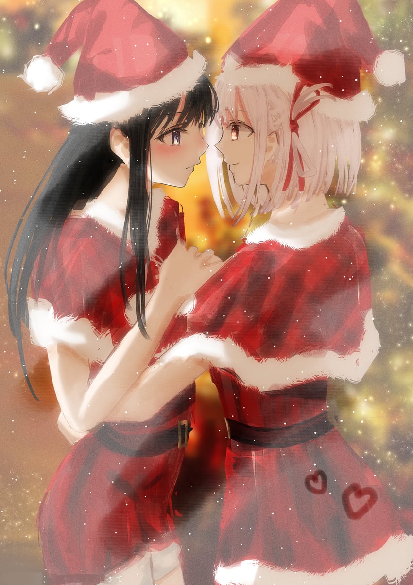 nishikigi chisato and inoue takina (lycoris recoil) drawn by obake_(amimonoobake)