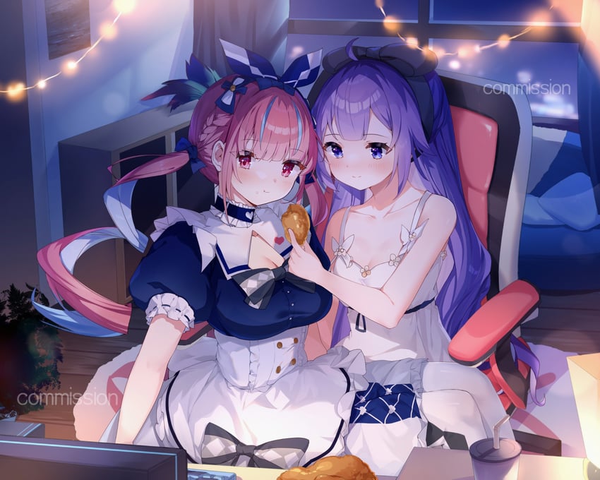 minato aqua and unicorn (hololive and 1 more) drawn by guzangnanfeng
