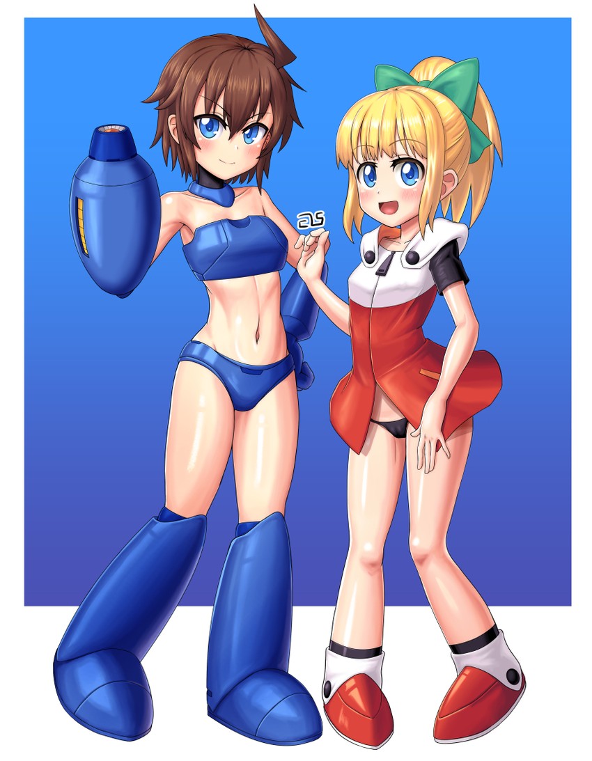roll and mega man (mega man) drawn by els_(ljhlee12)
