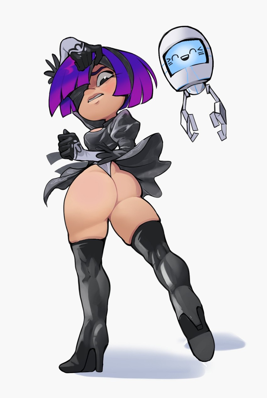 2b, pod, and miko kubota (nier and 4 more) drawn by shimetsukage