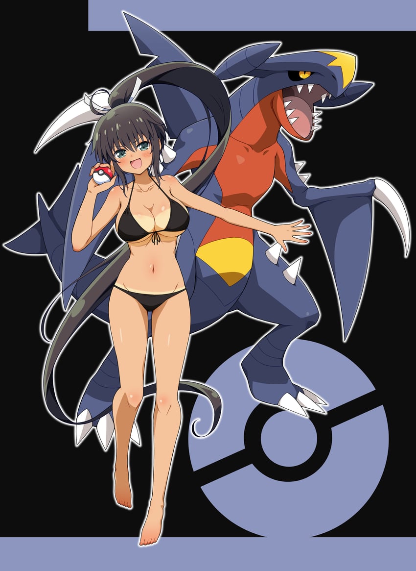 garchomp and homura (pokemon and 2 more) drawn by eggman_(ni_tamagoex)