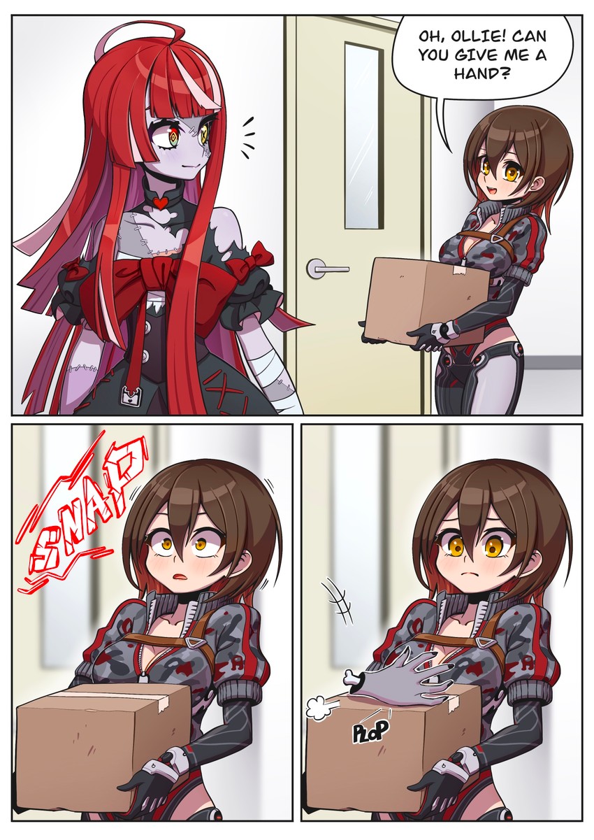 kureiji ollie and roboco-san (hololive and 1 more) drawn by nyaring943