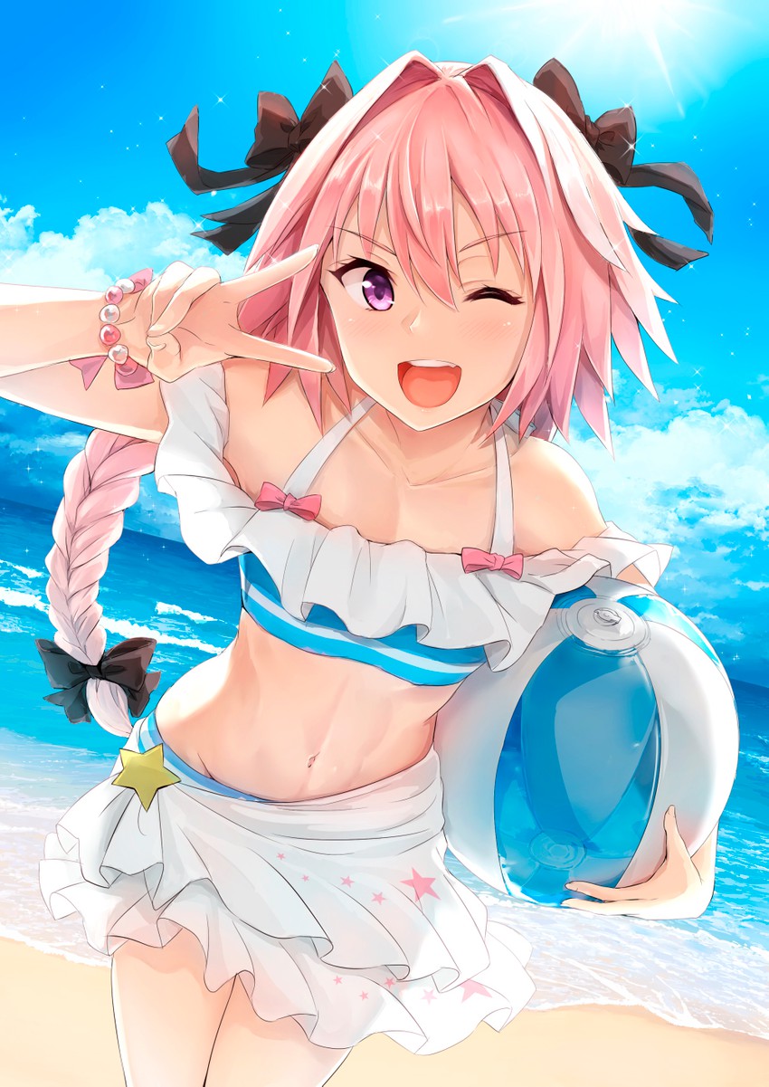 An alternate costume for Astolfo, available as downloadable content for Fat...