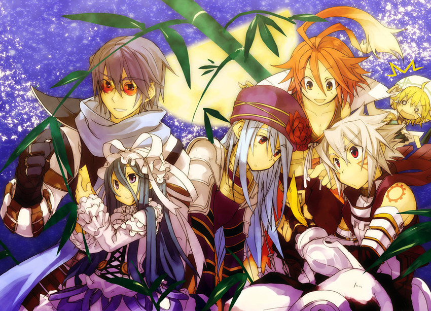 haseo, alkaid, ovan, endrance, aina, and 1 more (.hack// and 2 more) drawn by toh.
