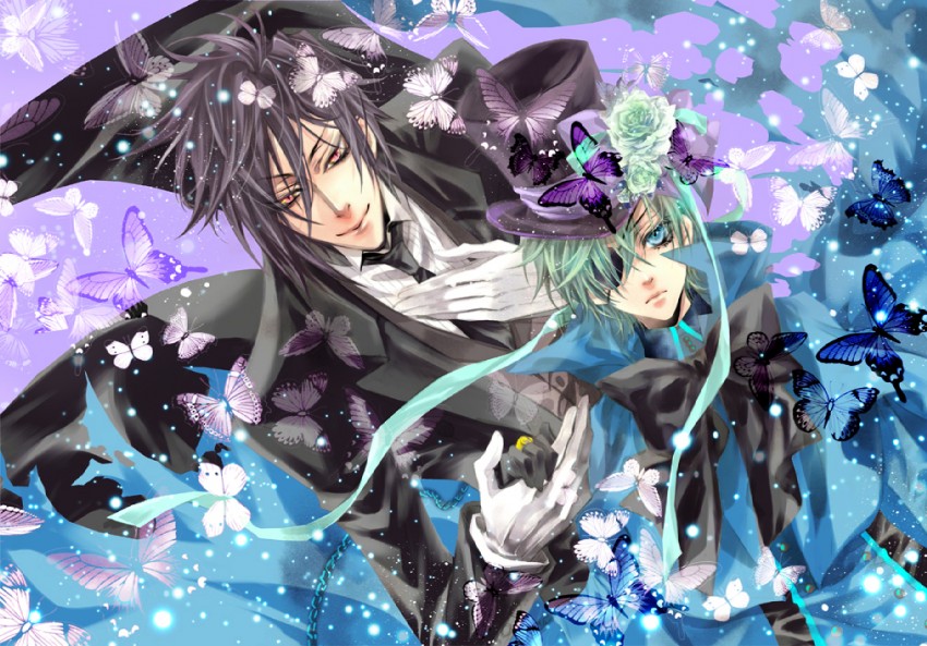 ciel phantomhive and sebastian michaelis (kuroshitsuji) drawn by lee_sun_young