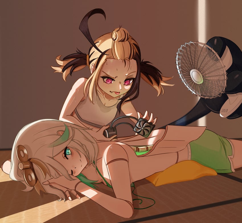 gigi murin and cecilia immergreen (hololive and 1 more) drawn by squaerart