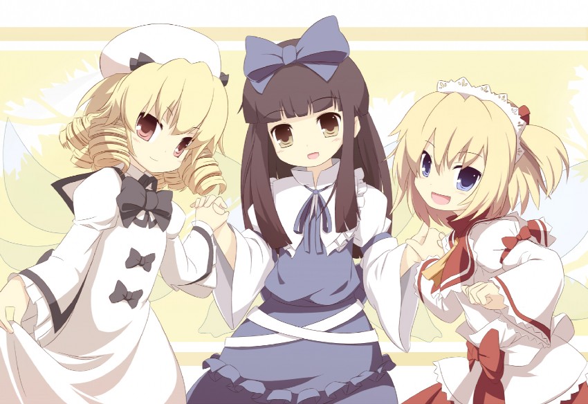 star sapphire, luna child, and sunny milk (touhou) drawn by miko_machi