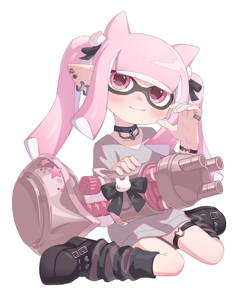 inkling player character and inkling girl (splatoon and 1 more) drawn by gakusei_noa