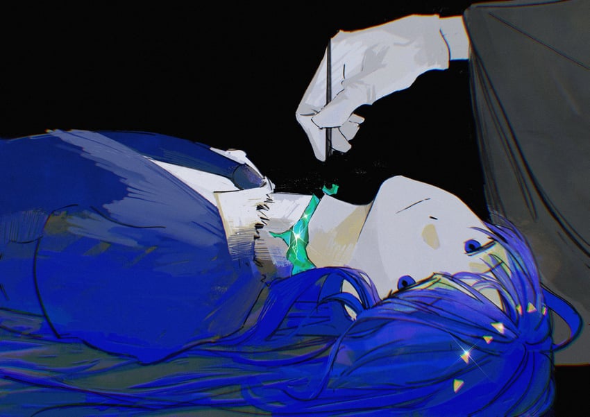 phosphophyllite and kongou sensei (houseki no kuni) drawn by yexuan825