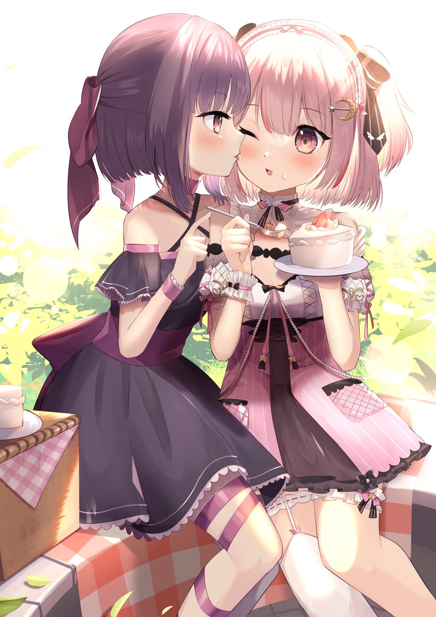 fallenshadow and lemonleaf (indie virtual youtuber) drawn by goma_(u_p)