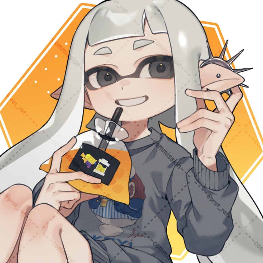 inkling player character and inkling girl (splatoon) drawn by prat_rat