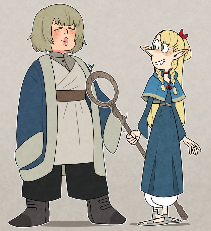 marcille donato and falin touden (dungeon meshi and 1 more) drawn by pcktknife