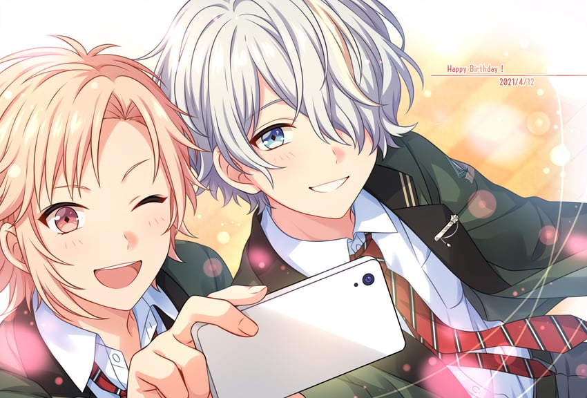 ukima shiro and henmi sora (on air!) drawn by sekina