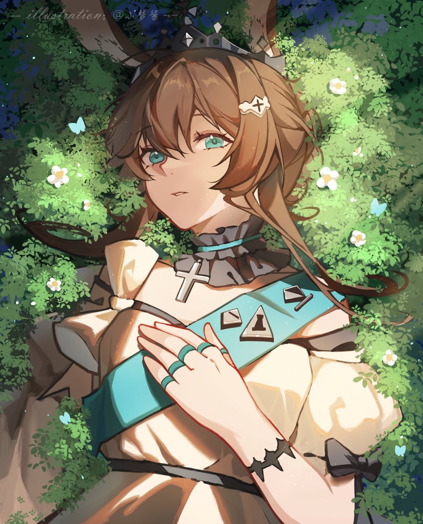 amiya (arknights and 1 more) drawn by yume-dream