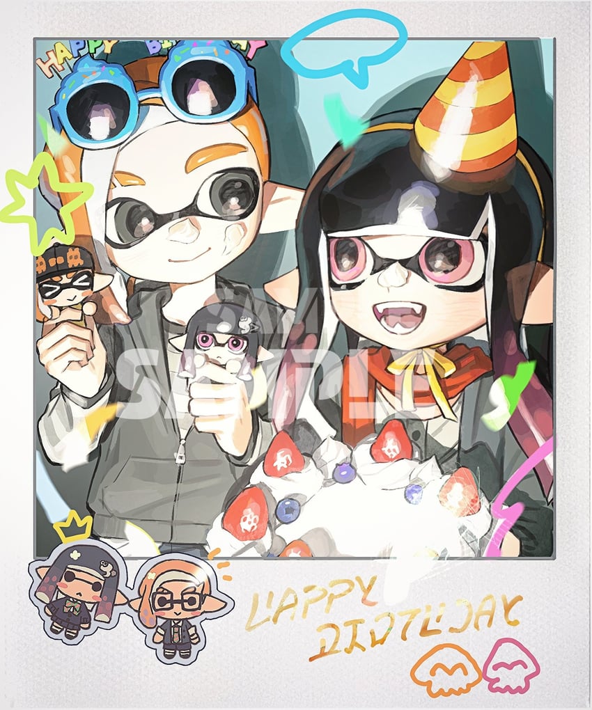 inkling player character, inkling girl, and inkling boy (splatoon) drawn by miko_(15476997)