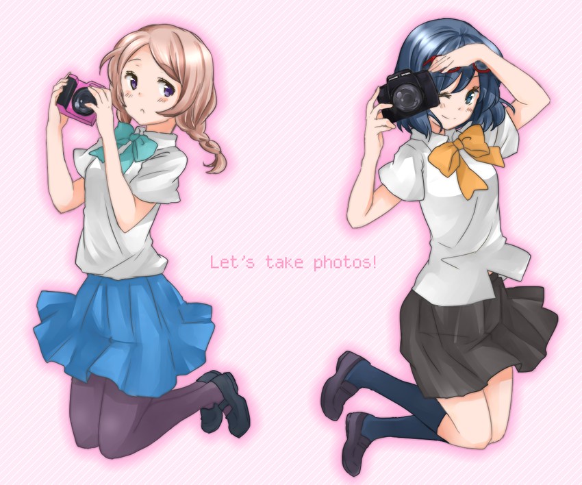 otonashi haruna and yamana akane (inazuma eleven go and 1 more) drawn by matsuri_(artist)