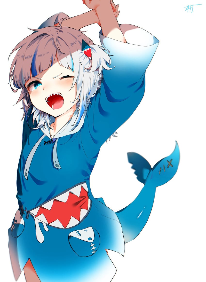 gawr gura (hololive and 1 more) drawn by dongchuan