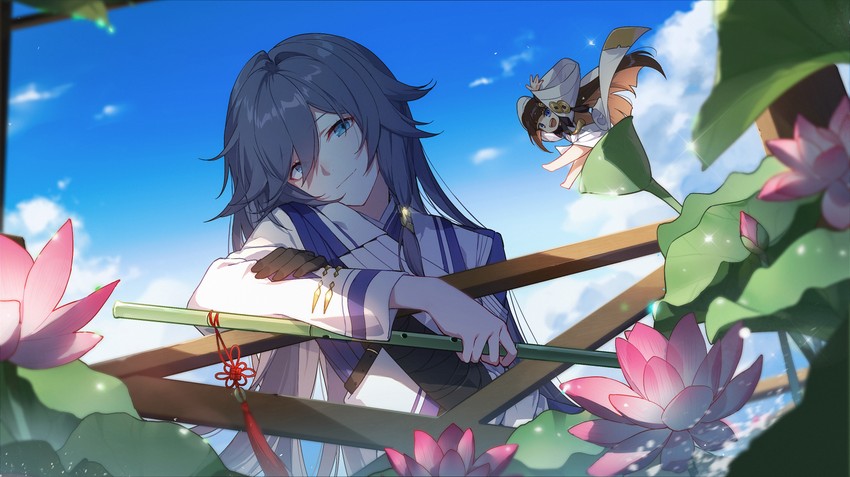 fu hua and book of fuxi (honkai and 1 more) drawn by sylvia_(huajiuhuajiu)