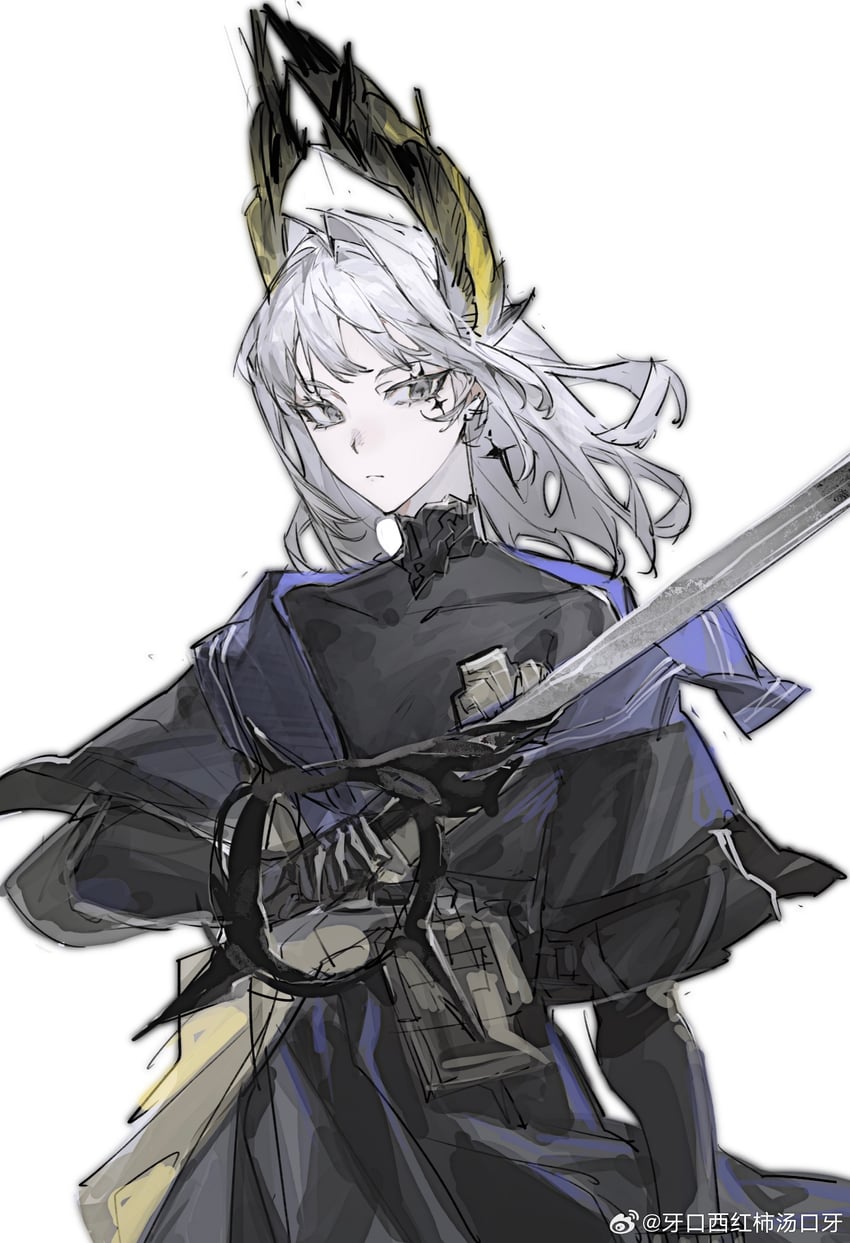 irene (arknights) drawn by bingkafei_cha_wo_xiang_he_re_de