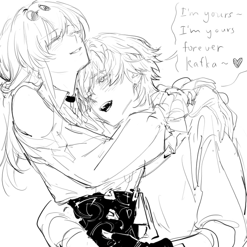 trailblazer, kafka, and caelus (honkai and 1 more) drawn by nagai_yue