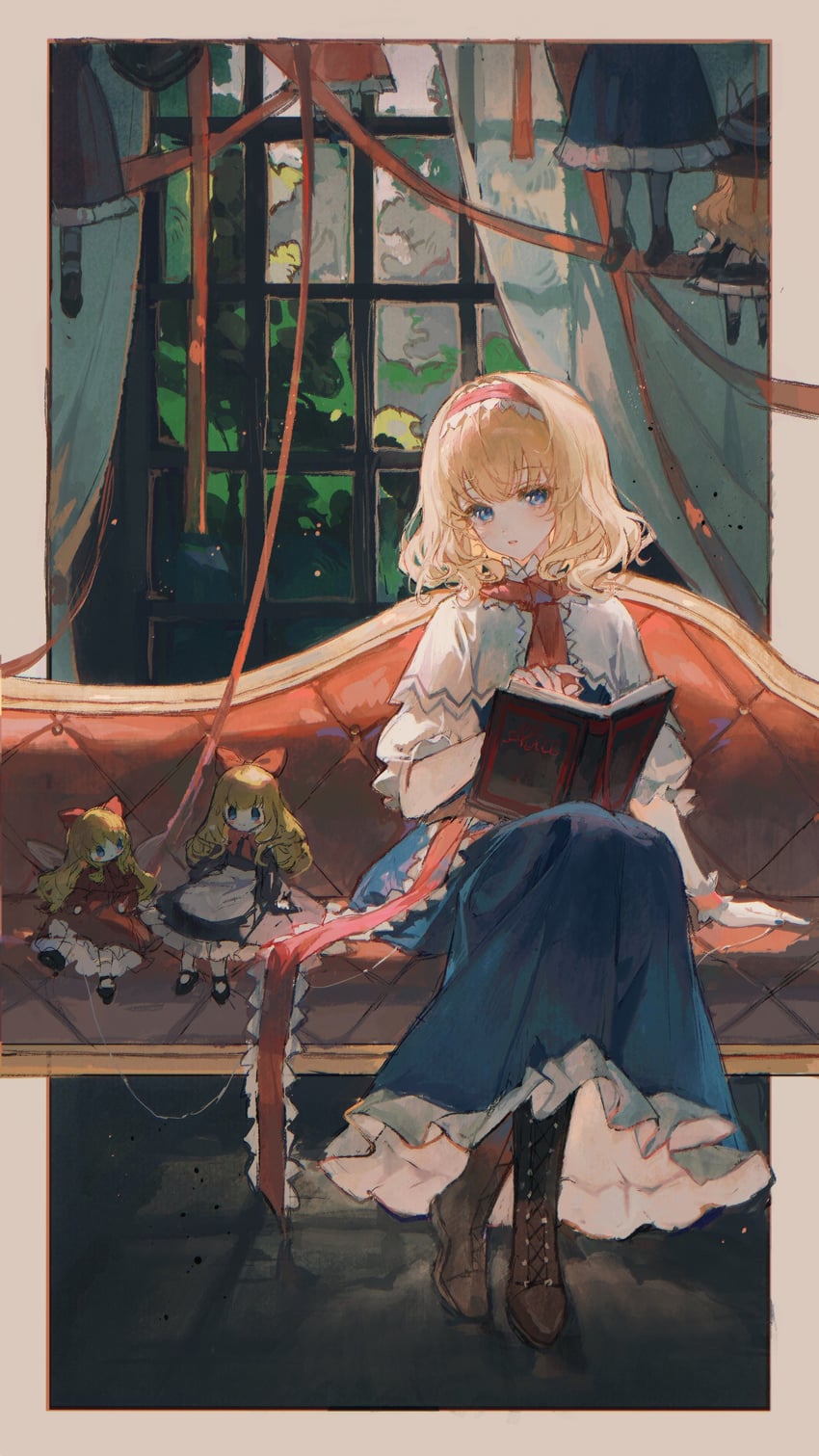 kirisame marisa, alice margatroid, shanghai doll, and hourai doll (touhou) drawn by maccha_(mochancc)