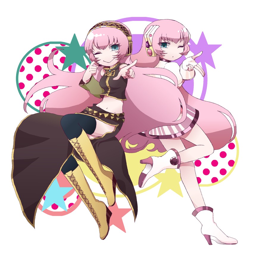 megurine luka (vocaloid and 3 more) drawn by makura_(mamemura)