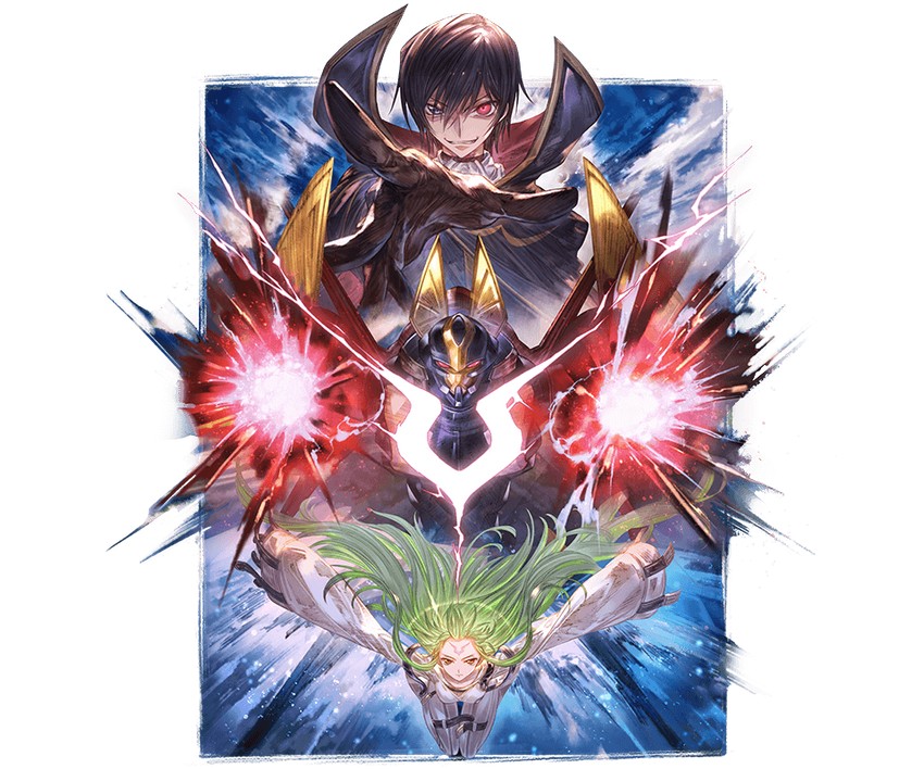c.c., lelouch vi britannia, and gawain (granblue fantasy and 1 more) drawn by minaba_hideo