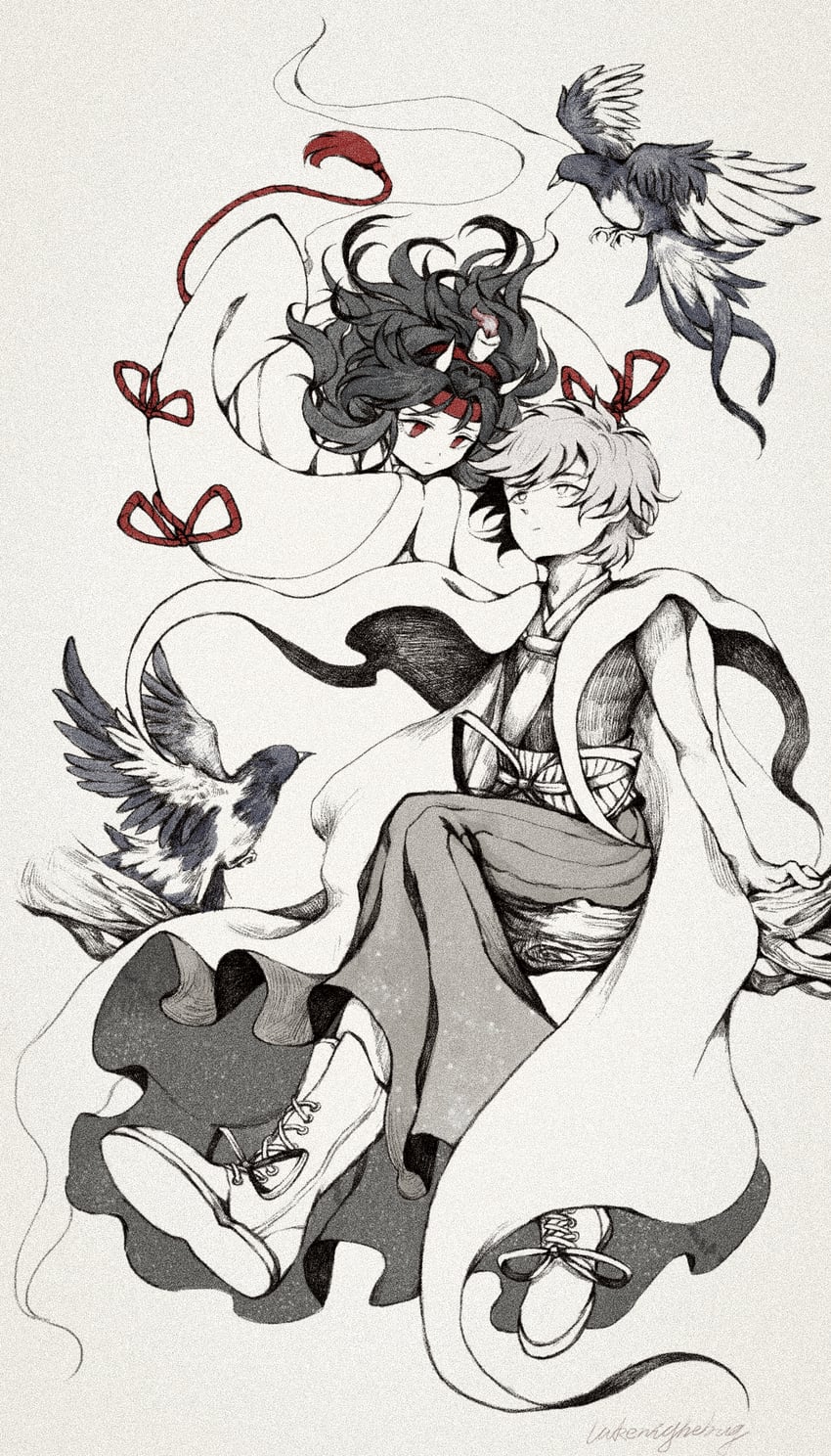 taira no chouki and ogata garaiya (len'en) drawn by hotaru_kago