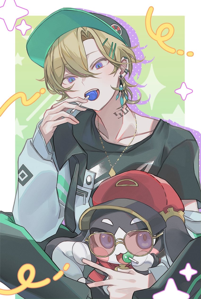 aventurine and pom-pom (honkai and 1 more) drawn by sogalddagz