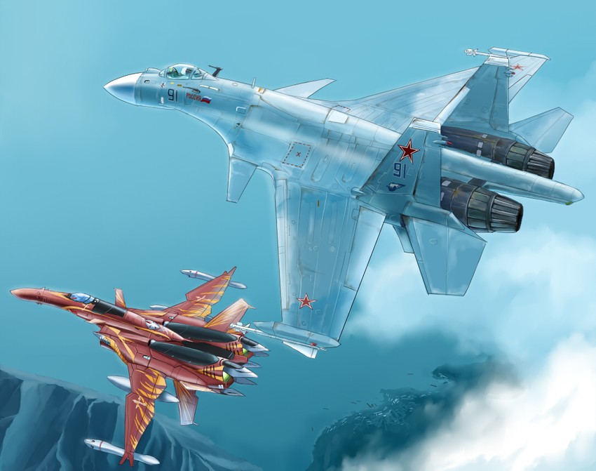 sv-51 and nora polyansky (macross and 1 more) drawn by inui_(jt1116)