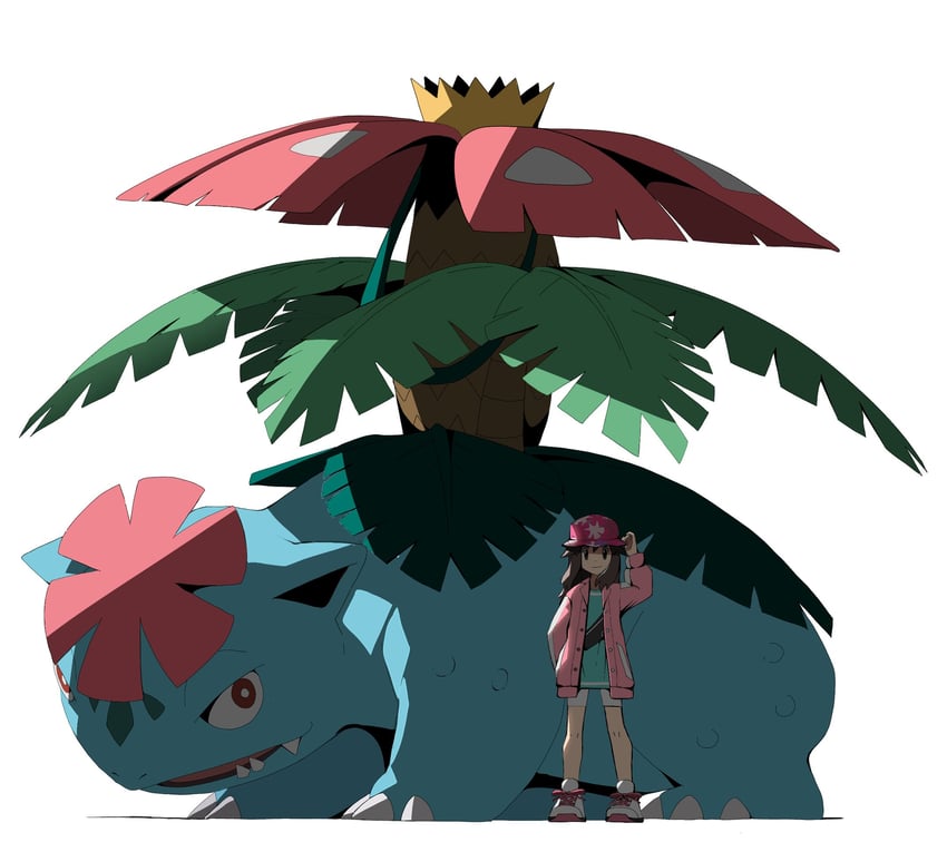 leaf, venusaur, and mega venusaur (pokemon and 1 more) drawn by psaber97