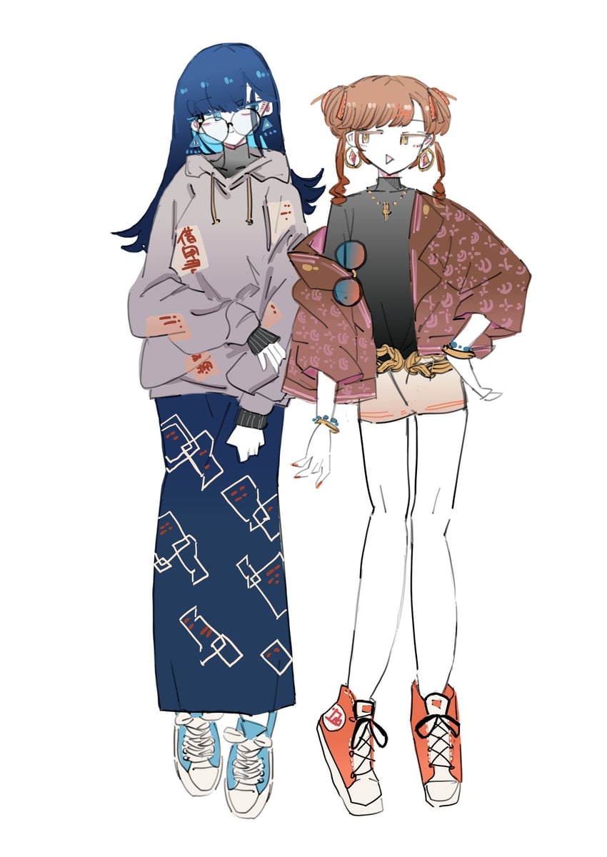 yorigami shion and yorigami jo'on (touhou) drawn by zenritsu